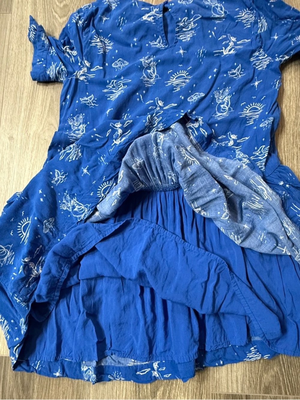 Gymboree Royal Blue Nautical Short Sleeve Tiered Dress Spring Size 10 - Picture 6 of 6